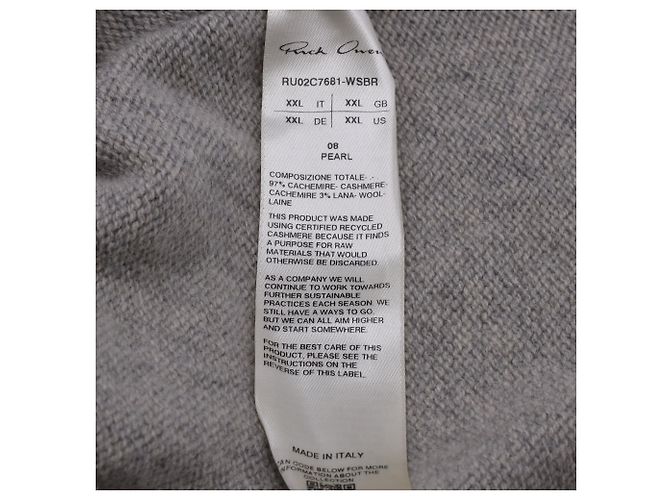 Suéter Luxor Rick Owens em cashmere cinza - vista 7