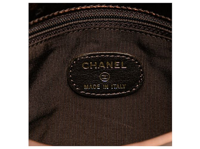 Borsa a tracolla in pelle di agnello metallica marrone Chanel Bronzo - vista 5