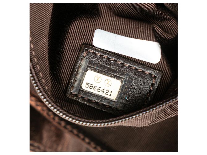 Borsa a tracolla in pelle di agnello metallica marrone Chanel Bronzo - vista 6
