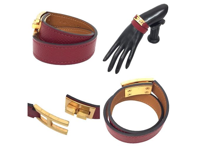 Hermès Hermes Red Brass Charm Bracelet - view 2