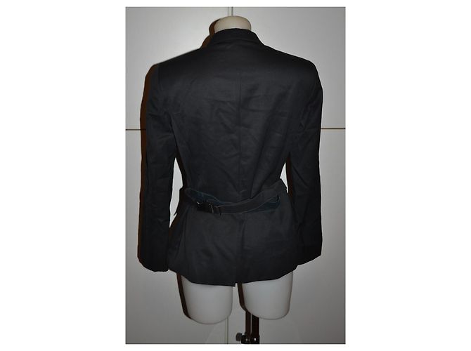 Maurizio Pecoraro wool blend jacket with belt black - view 4