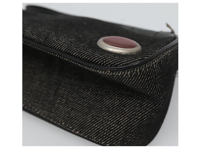 Christian Dior Accessory Pouch Canvas Black Silver Auth 124775 Silvery - view 10