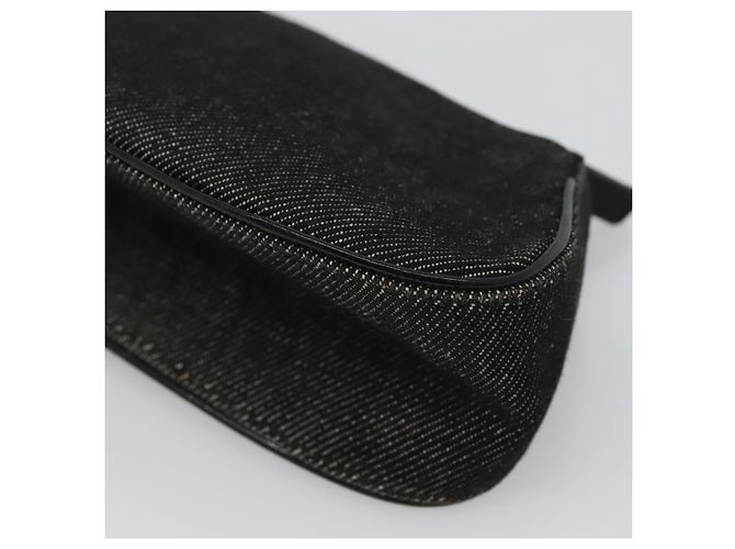 Christian Dior Accessory Pouch Canvas Black Silver Auth 124775 Silvery - view 12
