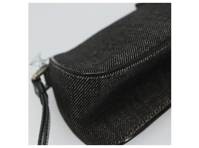 Christian Dior Accessory Pouch Canvas Black Silver Auth 124775 Silvery - view 13