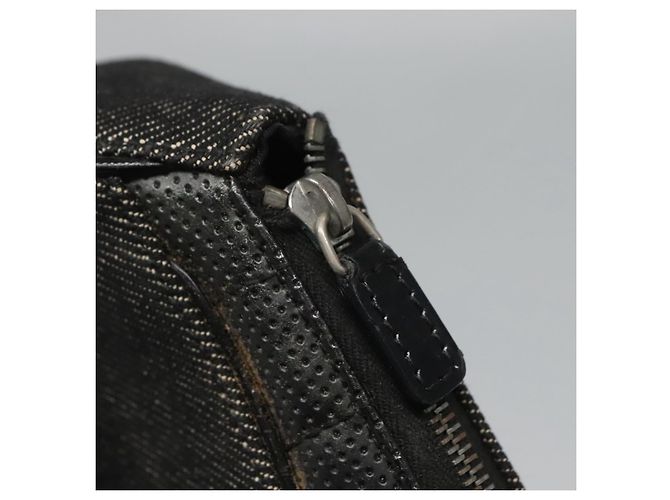 Christian Dior Accessory Pouch Canvas Black Silver Auth 124775 Silvery - view 14