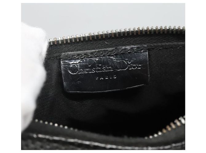 Christian Dior Accessory Pouch Canvas Black Silver Auth 124775 Silvery - view 15