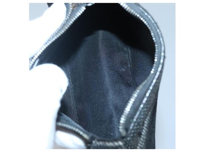 Christian Dior Accessory Pouch Canvas Black Silver Auth 124775 Silvery - view 16