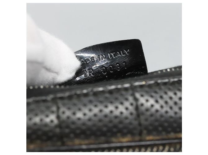 Christian Dior Accessory Pouch Canvas Black Silver Auth 124775 Silvery - view 19