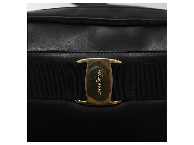 Borsa a spalla in pelle nera e oro Auth BA2412 di Salvatore Ferragamo Nero D'oro - vista 16