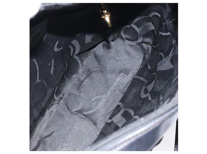 Borsa a spalla in pelle nera e oro Auth BA2412 di Salvatore Ferragamo Nero D'oro - vista 19
