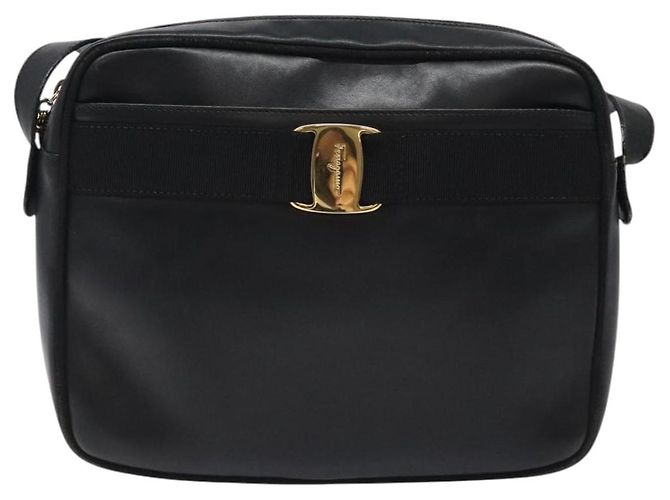 Borsa a spalla in pelle nera e oro Auth BA2412 di Salvatore Ferragamo Nero D'oro - vista 2