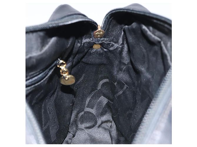 Borsa a spalla in pelle nera e oro Auth BA2412 di Salvatore Ferragamo Nero D'oro - vista 20