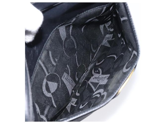 Borsa a spalla in pelle nera e oro Auth BA2412 di Salvatore Ferragamo Nero D'oro - vista 23