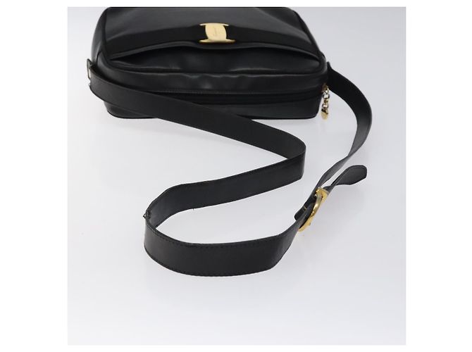 Borsa a spalla in pelle nera e oro Auth BA2412 di Salvatore Ferragamo Nero D'oro - vista 7