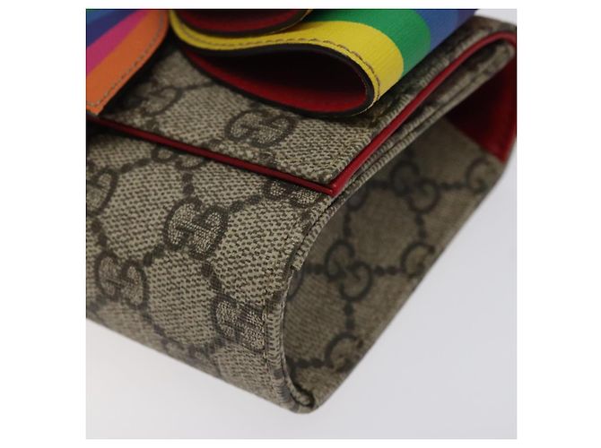 GUCCI GG Supreme Sherry Line Marsupio per bambini PVC Beige Rosso Blu Navy Auth BD2175 - vista 10