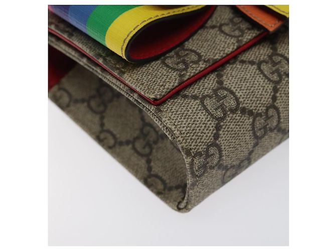 GUCCI GG Supreme Sherry Line Marsupio per bambini PVC Beige Rosso Blu Navy Auth BD2175 - vista 11