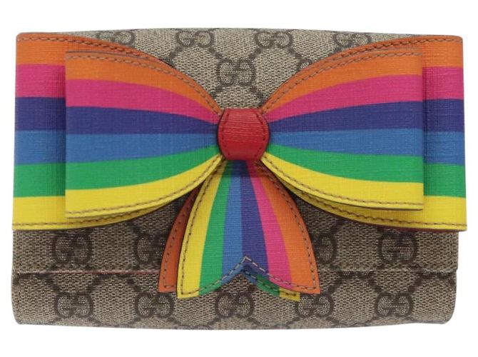 GUCCI GG Supreme Sherry Line Marsupio per bambini PVC Beige Rosso Blu Navy Auth BD2175 - vista 2