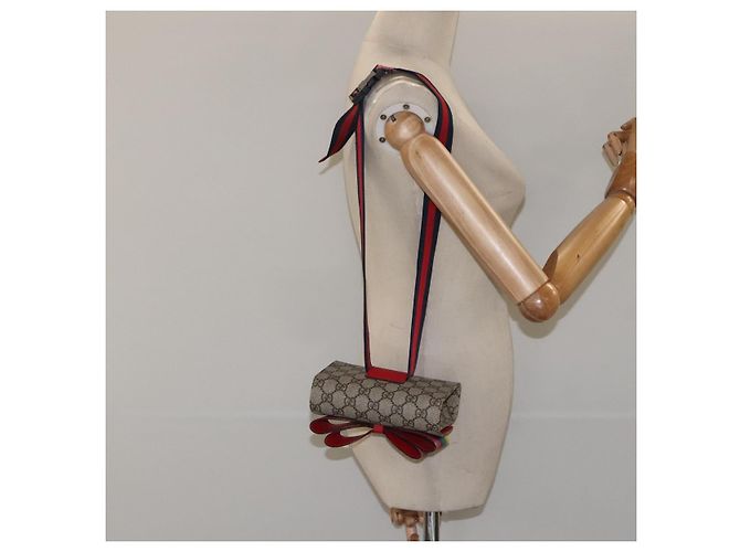 GUCCI GG Supreme Sherry Line Marsupio per bambini PVC Beige Rosso Blu Navy Auth BD2175 - vista 20