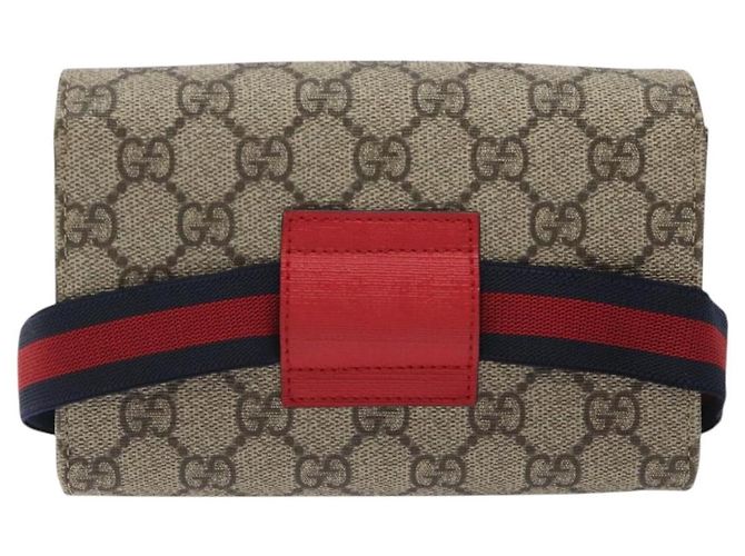 GUCCI GG Supreme Sherry Line Marsupio per bambini PVC Beige Rosso Blu Navy Auth BD2175 - vista 3
