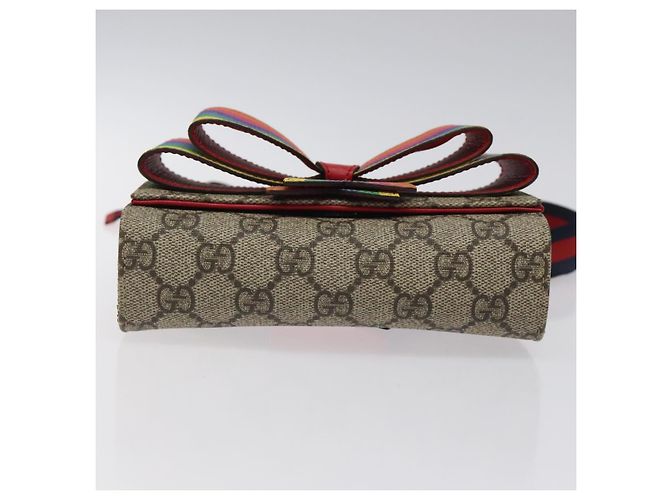 GUCCI GG Supreme Sherry Line Marsupio per bambini PVC Beige Rosso Blu Navy Auth BD2175 - vista 9