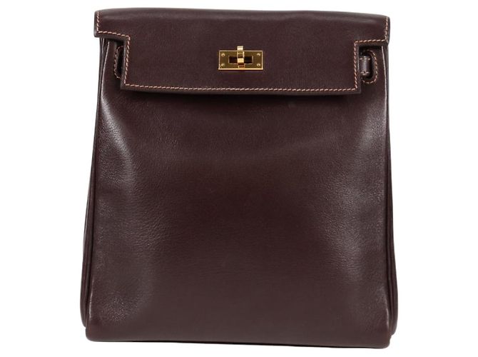 Hermès HERMES Kelly Ado PM Zaino in pelle marrone oro Auth PP597M D'oro - vista 2