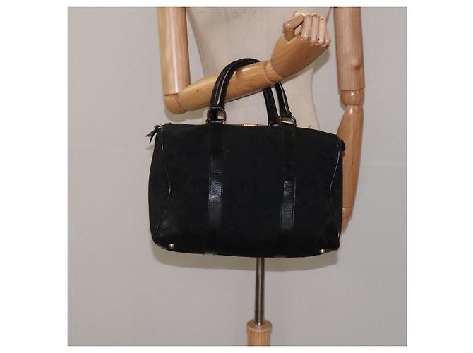 Céline Borsa a mano CELINE C Sulky in tela nera Auth 123260 Nero - vista 21