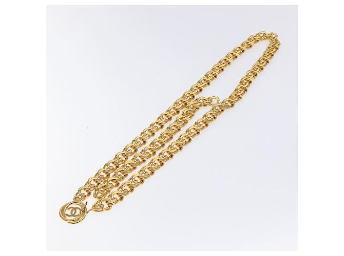Cinturón de Cadena CHANEL Metal 37,4"" Oro CC Auth bs25805 Dorado - vista 6