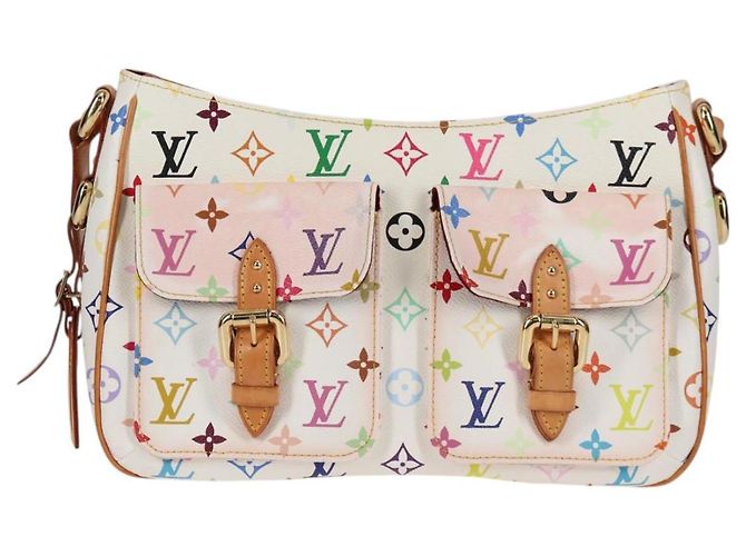 LOUIS VUITTON Monogram Multicolor Lodge GM Tasche Weiß M40051 LV Auth 125413V - Ansicht 13