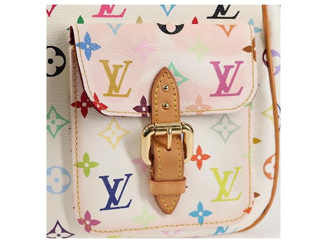 LOUIS VUITTON Monogram Multicolor Lodge GM Tasche Weiß M40051 LV Auth 125413V - Ansicht 21