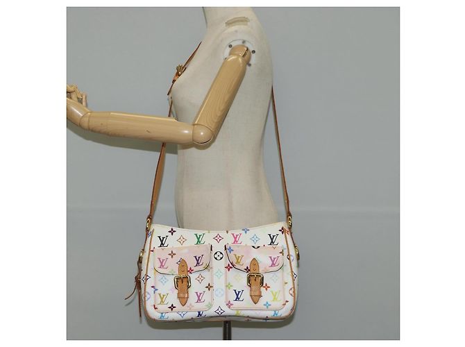 LOUIS VUITTON Monogram Multicolor Lodge GM Tasche Weiß M40051 LV Auth 125413V - Ansicht 29