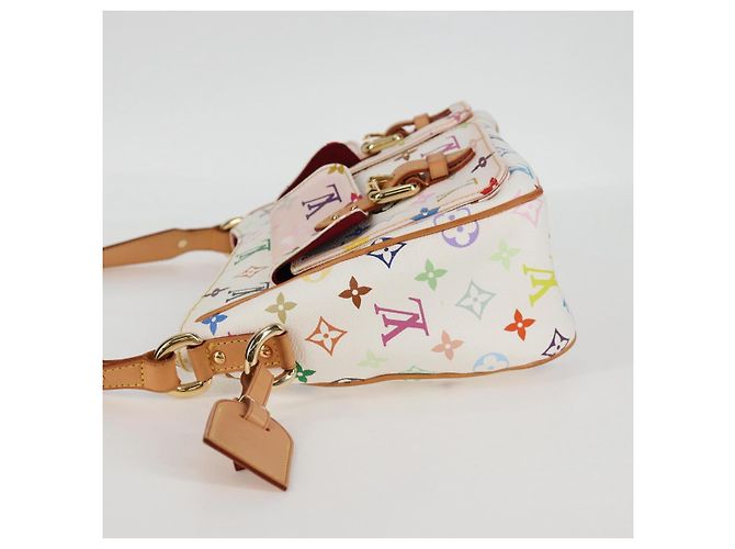 LOUIS VUITTON Monogram Multicolor Lodge GM Tasche Weiß M40051 LV Auth 125413V - Ansicht 3