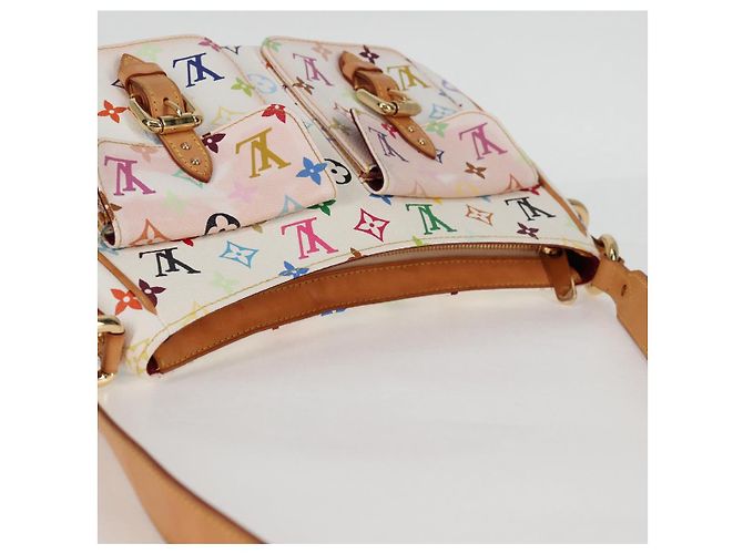 LOUIS VUITTON Monogram Multicolor Lodge GM Tasche Weiß M40051 LV Auth 125413V - Ansicht 6