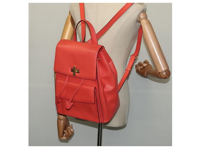 Céline Zaino in pelle arancione oro Auth BD2079 D'oro - vista 22