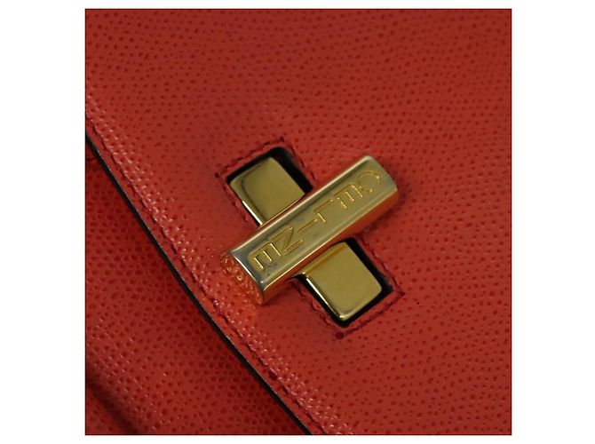 Céline Zaino in pelle arancione oro Auth BD2079 D'oro - vista 9