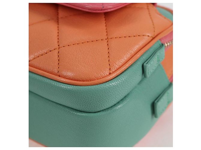 CHANEL Bolsa de cintura Matelassé de cuero rosa dorado CC Auth 125467SAM - vista 13