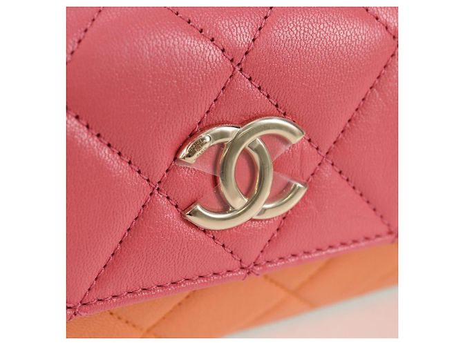 CHANEL Bolsa de cintura Matelassé de cuero rosa dorado CC Auth 125467SAM - vista 16