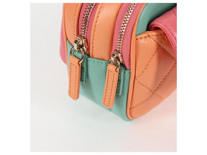CHANEL Bolsa de cintura Matelassé de cuero rosa dorado CC Auth 125467SAM - vista 23