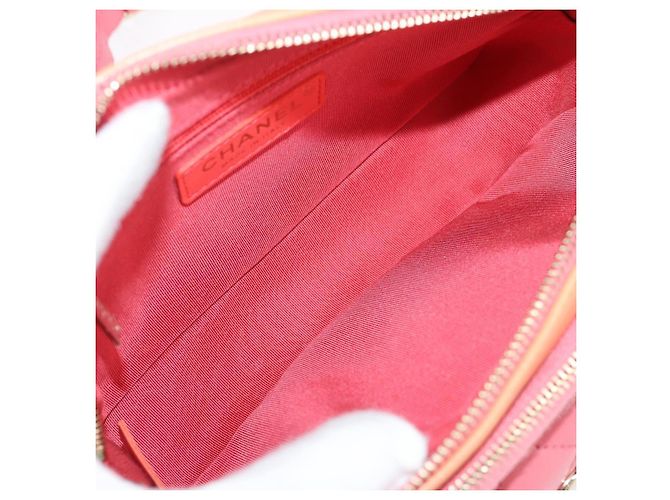 CHANEL Bolsa de cintura Matelassé de cuero rosa dorado CC Auth 125467SAM - vista 25