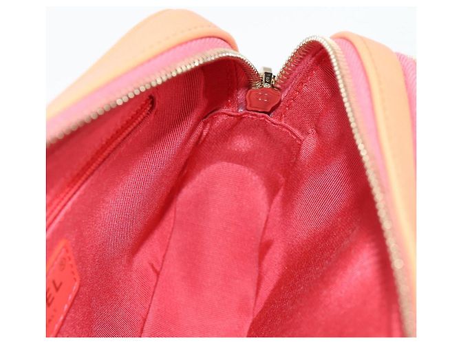CHANEL Bolsa de cintura Matelassé de cuero rosa dorado CC Auth 125467SAM - vista 26
