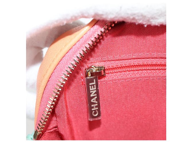 CHANEL Bolsa de cintura Matelassé de cuero rosa dorado CC Auth 125467SAM - vista 28