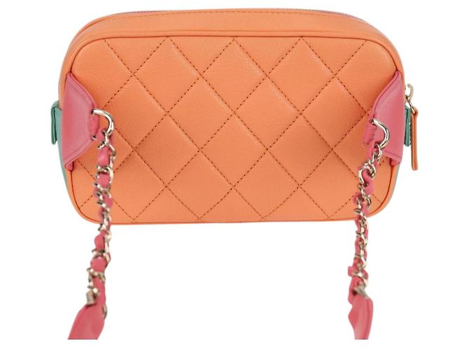 CHANEL Bolsa de cintura Matelassé de cuero rosa dorado CC Auth 125467SAM - vista 3
