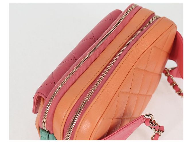 CHANEL Bolsa de cintura Matelassé de cuero rosa dorado CC Auth 125467SAM - vista 6