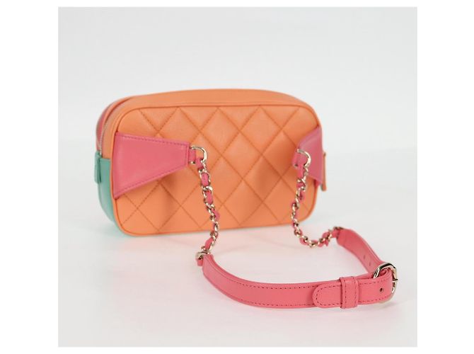 CHANEL Bolsa de cintura Matelassé de cuero rosa dorado CC Auth 125467SAM - vista 7
