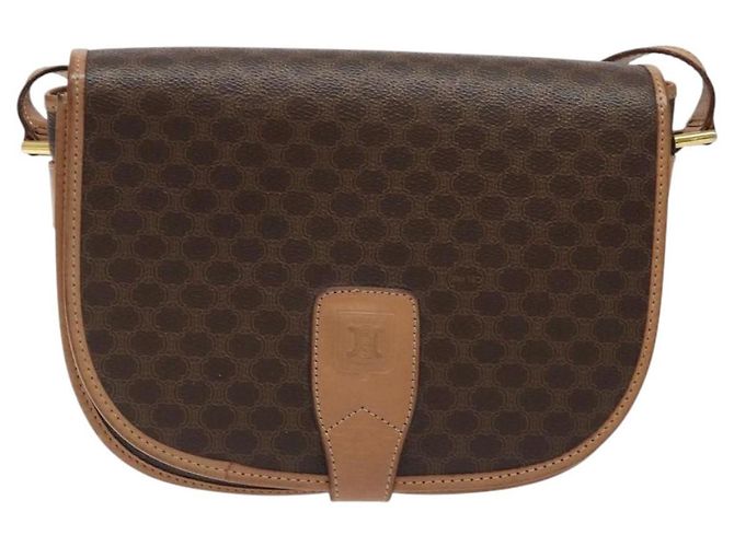 Céline Borsa a spalla in tela Macadam CELINE in pelle PVC marrone oro Auth ep8986 D'oro - vista 13