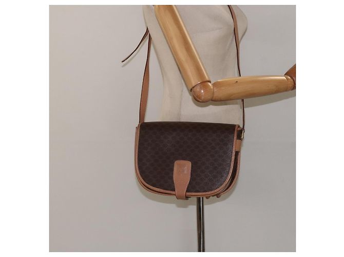 Céline Borsa a spalla in tela Macadam CELINE in pelle PVC marrone oro Auth ep8986 D'oro - vista 23