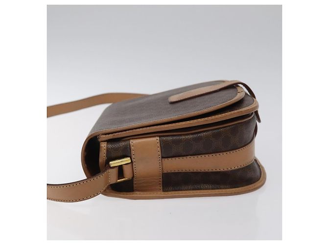 Céline Borsa a spalla in tela Macadam CELINE in pelle PVC marrone oro Auth ep8986 D'oro - vista 4