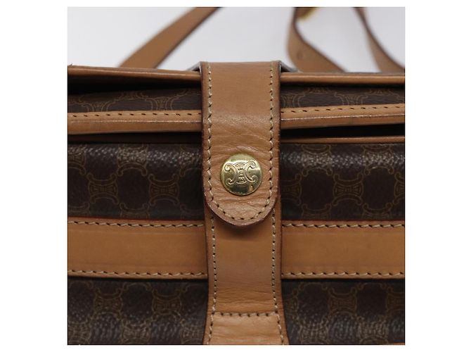 Céline Borsa a spalla in tela Macadam CELINE in pelle PVC marrone oro Auth ep8986 D'oro - vista 9