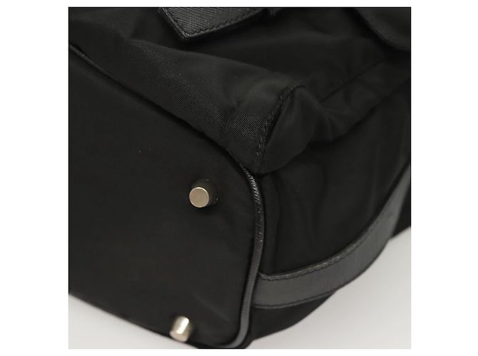 PRADA Borsa a Spalla Nylon Nero Oro Auth 123769 D'oro - vista 14