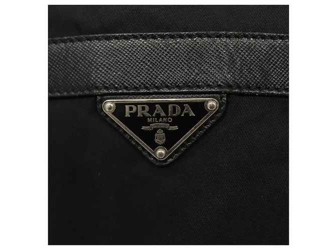 PRADA Borsa a Spalla Nylon Nero Oro Auth 123769 D'oro - vista 17