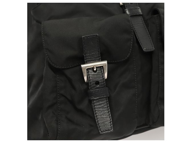 PRADA Borsa a Spalla Nylon Nero Oro Auth 123769 D'oro - vista 18